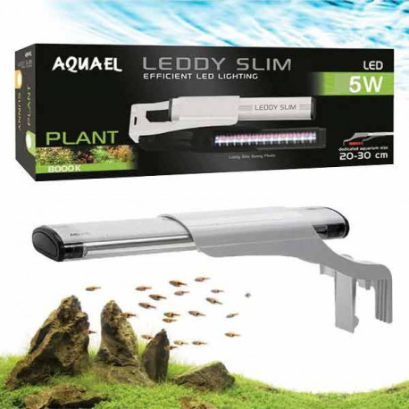 Aquael Eclairage LEDDY SLIM 2.0 blanc 5 watts  PLANT pour aquarium de 20 à 30 cm